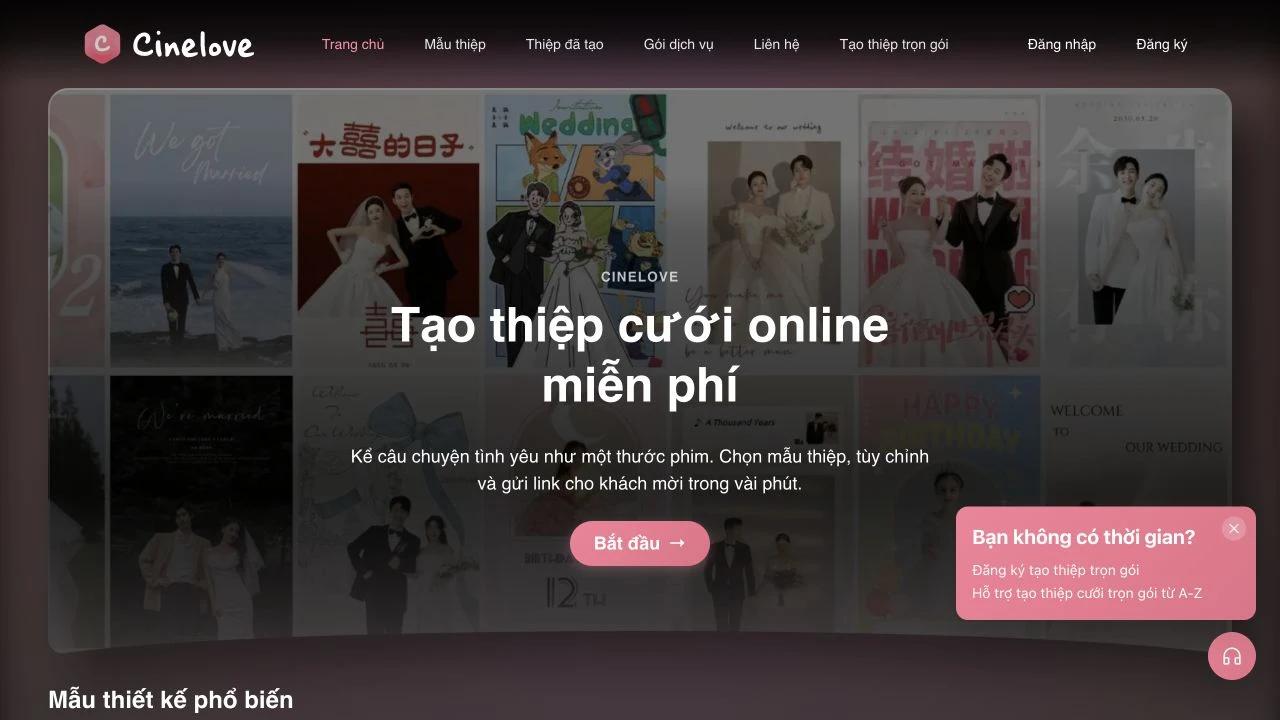 Trang chủ GenLove — nền tảng tạo thiệp cưới online